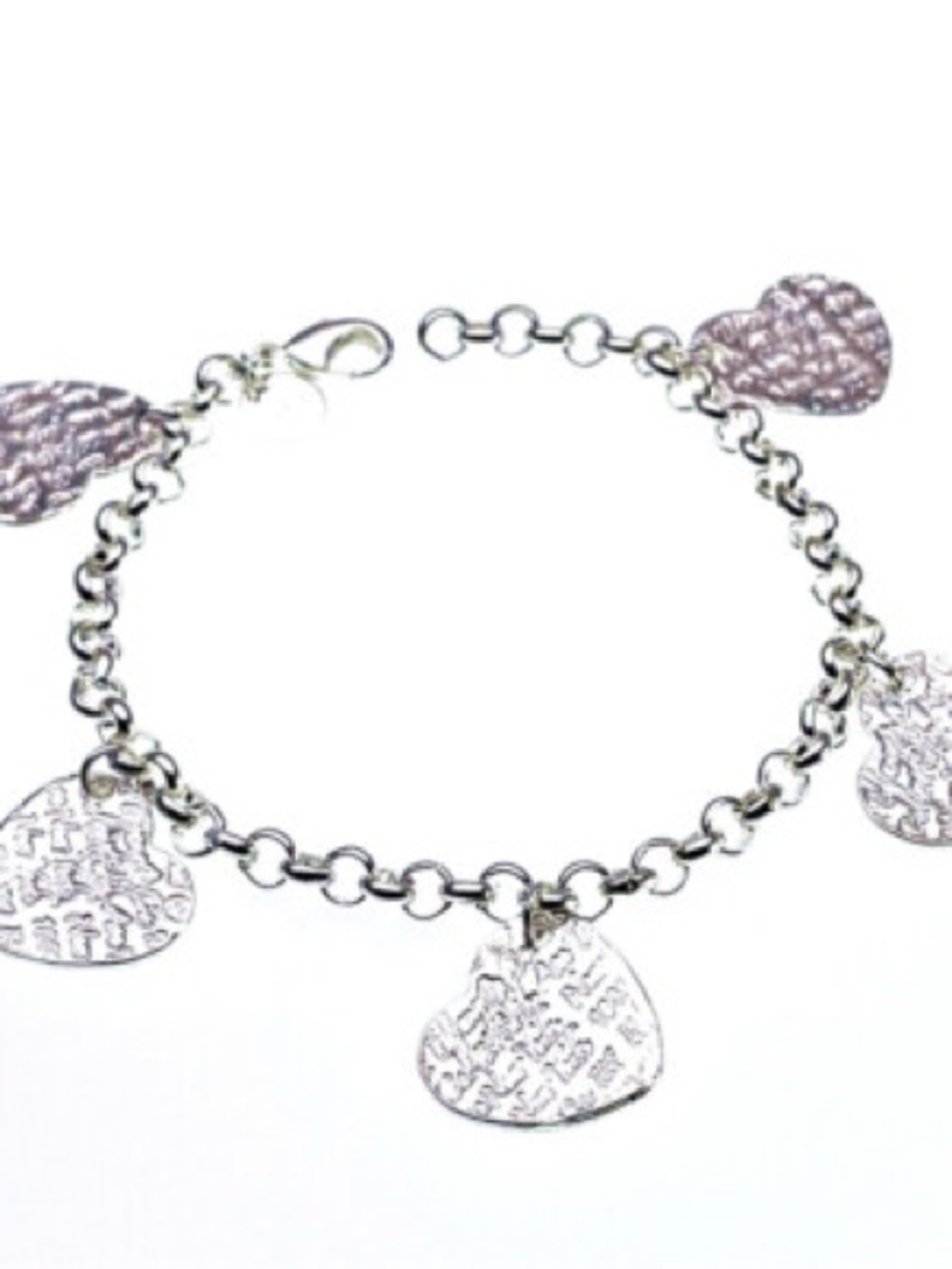 925 Silver Heart Charm Bracelet - Women Jewelry